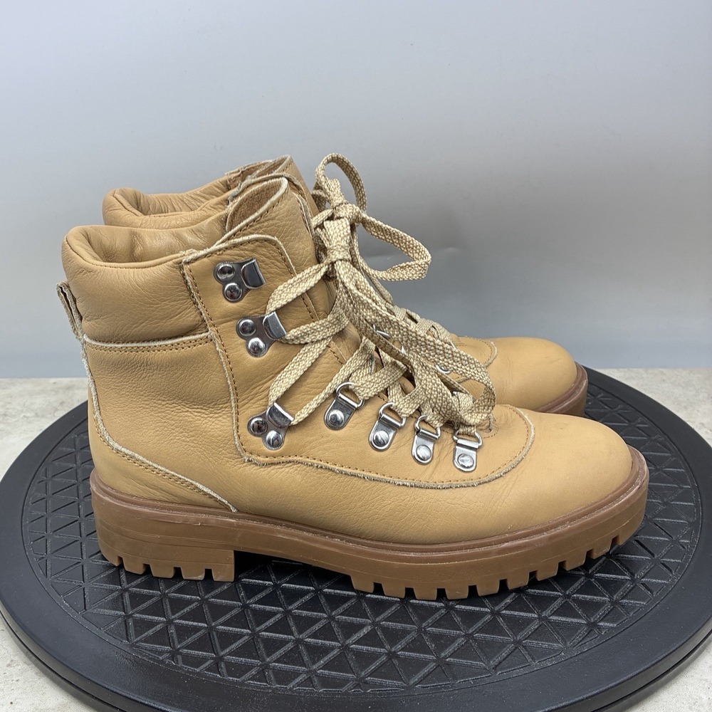 J.Crew Nordic Boots Women Size 7 Shoes Brown Leather Lace Up Hiker Combat